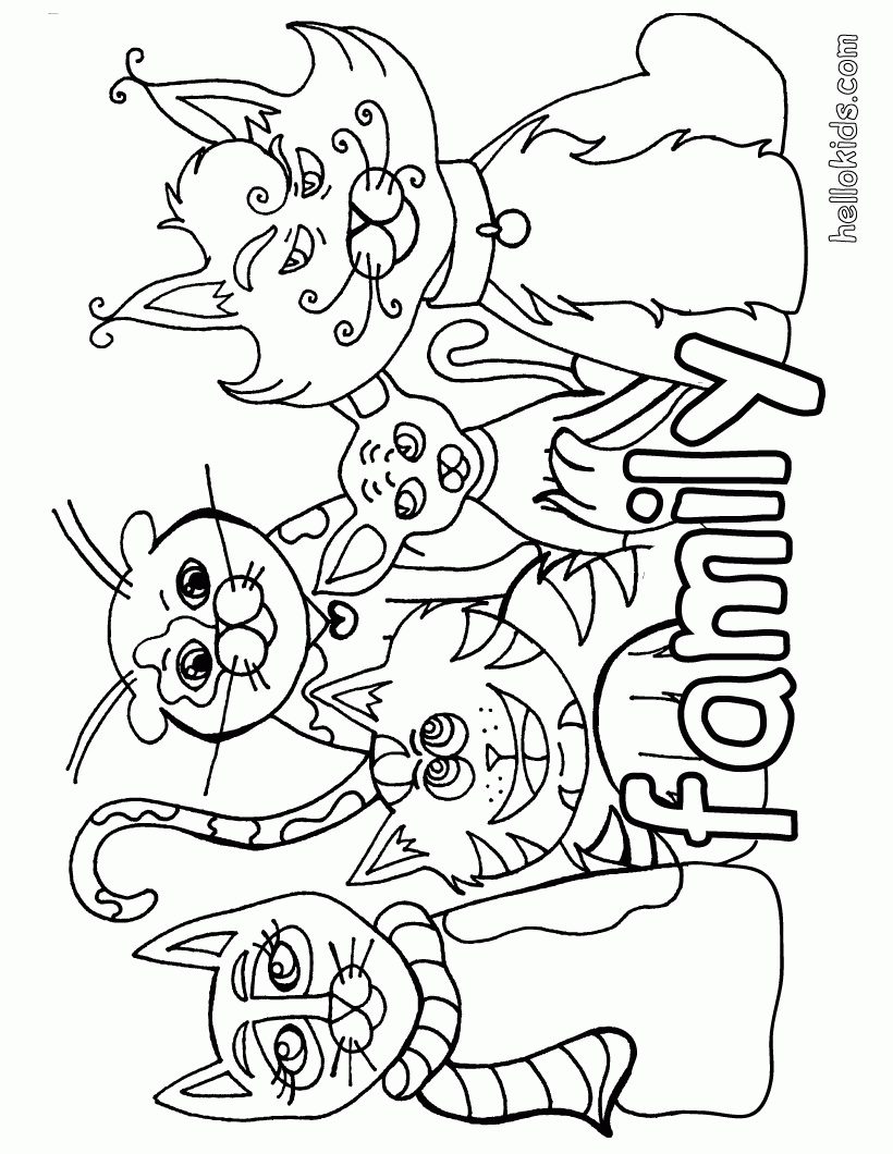 CAT coloring pages – Cat family