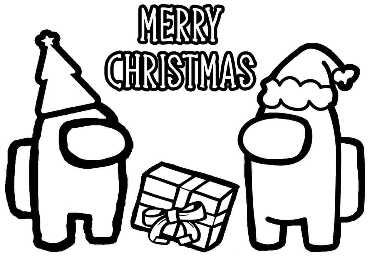 Among Us Dua Karakter dalam Selamat Natal