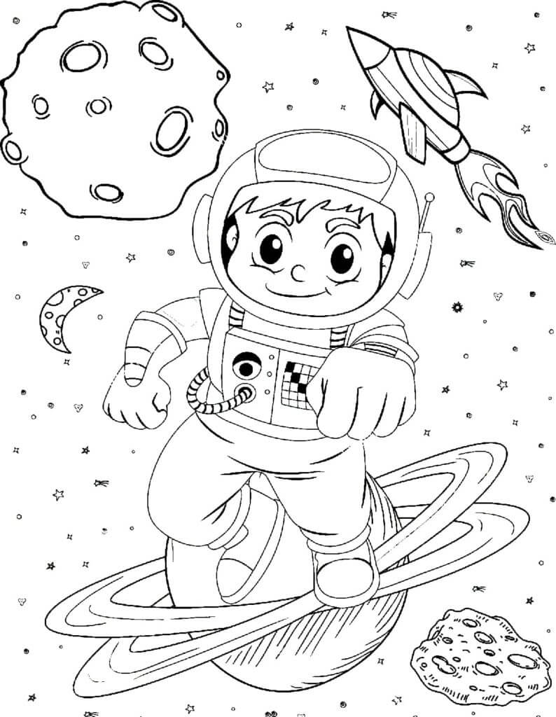 Mewarnai Gambar: Anak-anak Astronot – Mewarnai.Net