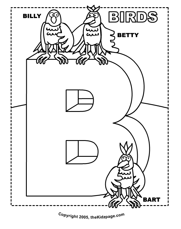 B is for Birds – Free Coloring Pages for Kids – Printable