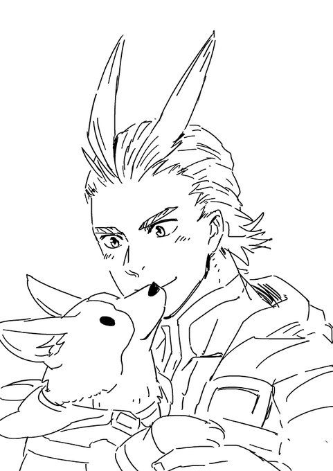 Handsome All Might dan Anjing