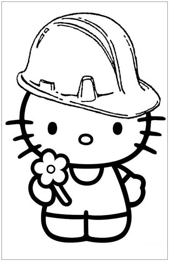 Hello Kitty dengan Topi Kerja