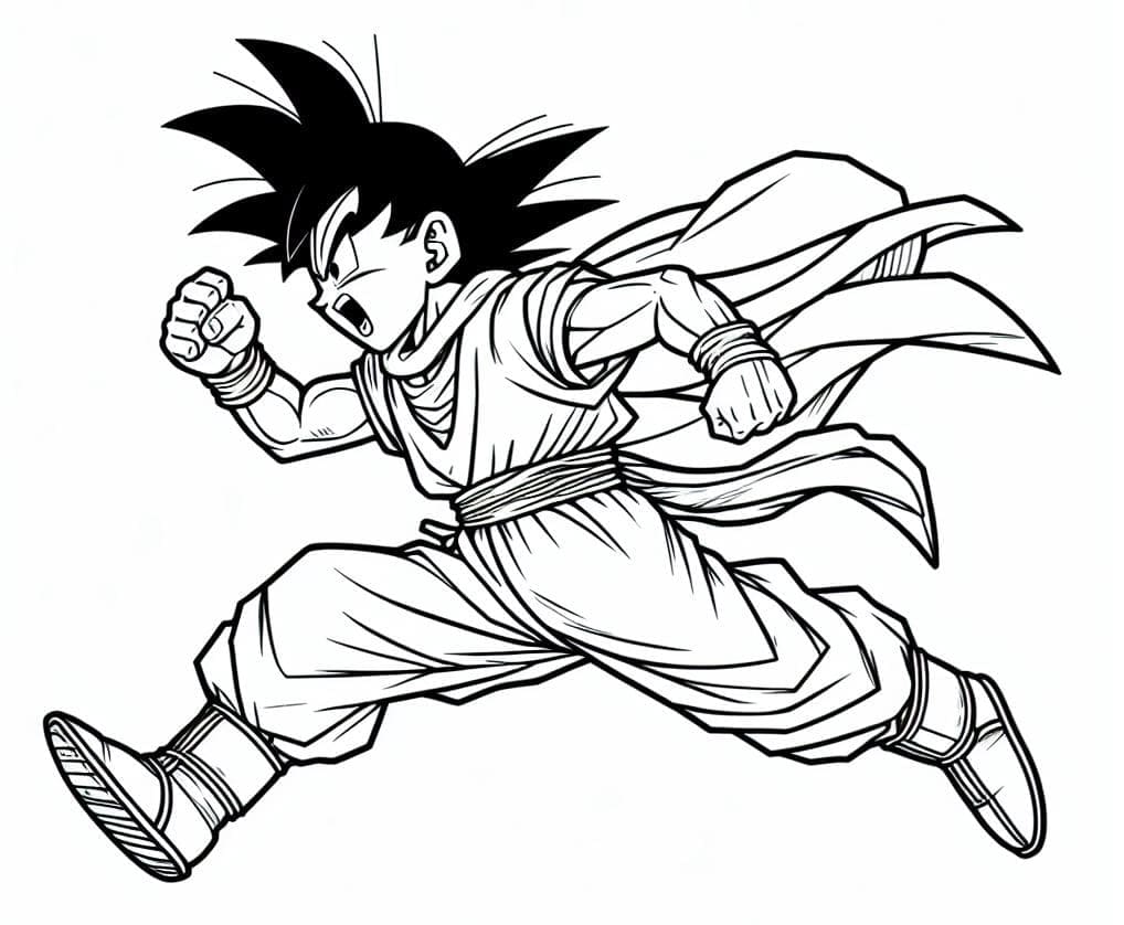 Hızlı Goku Boyama Sayfası