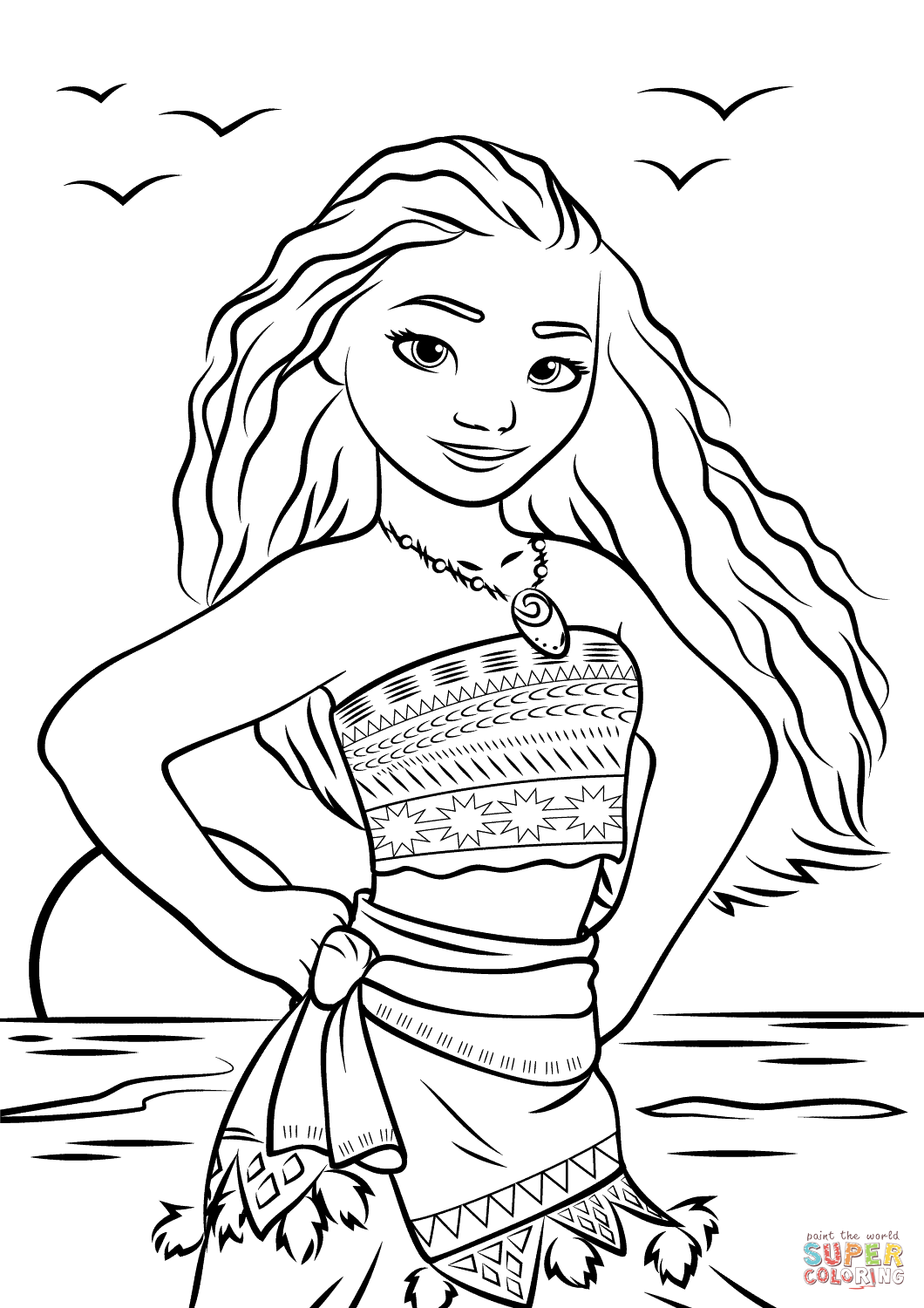 Moana Tersenyum di Pantai