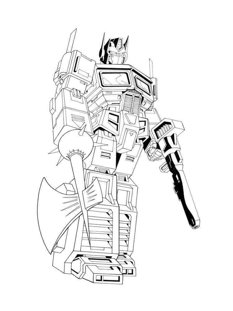 Optimus dengan Senjata dan Kapak
