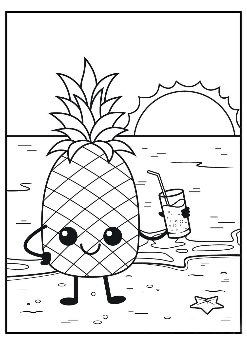 Nanas Tersenyum di Pantai
