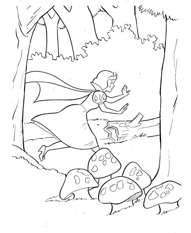 Putri Salju Berlari di Hutan
