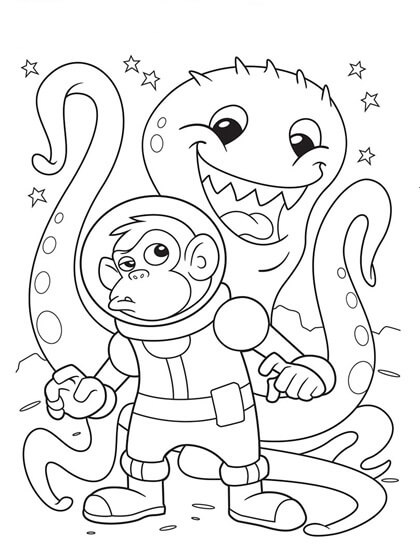 Alien Luar Angkasa dan Astronot Monyet