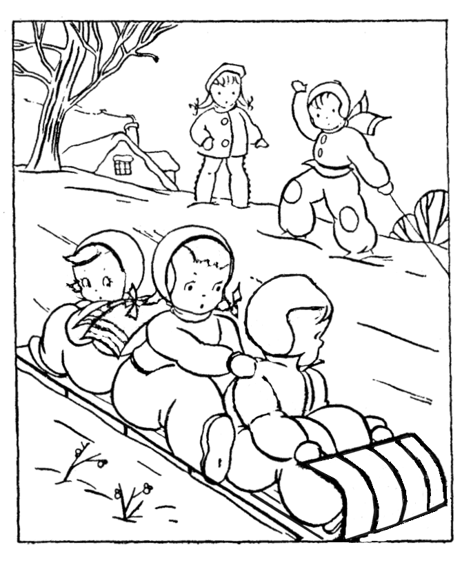 Tobogganing musim Dingin Tobogganing