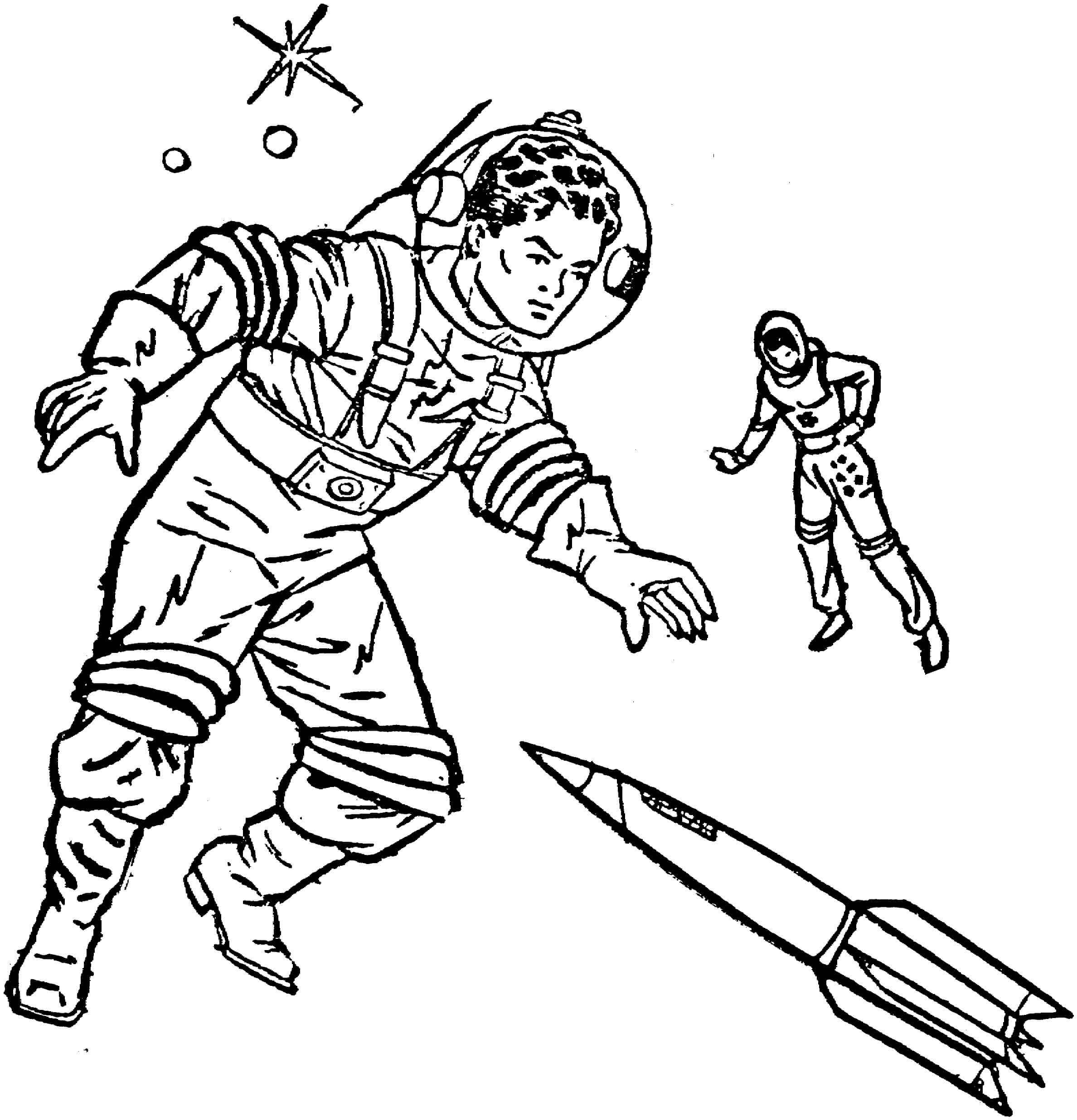 Dua Astronot dan Foguetes