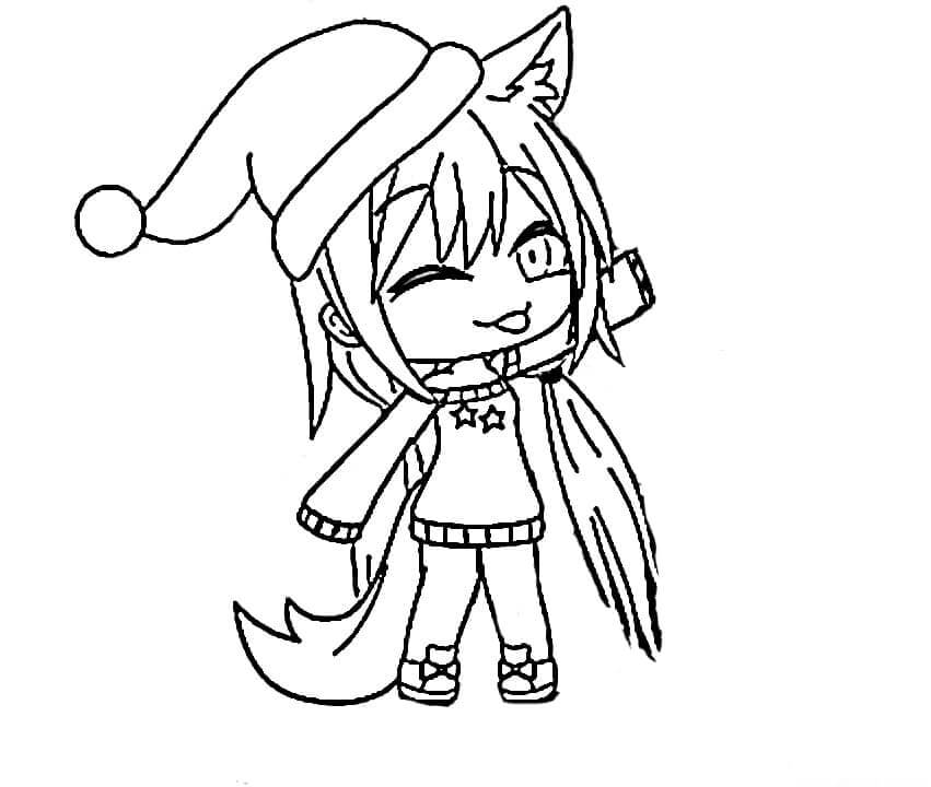 Gadis Serigala dengan Topi Santa