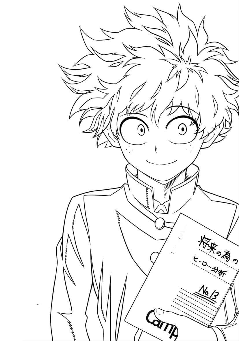 Deku Memegang Buku Catatan