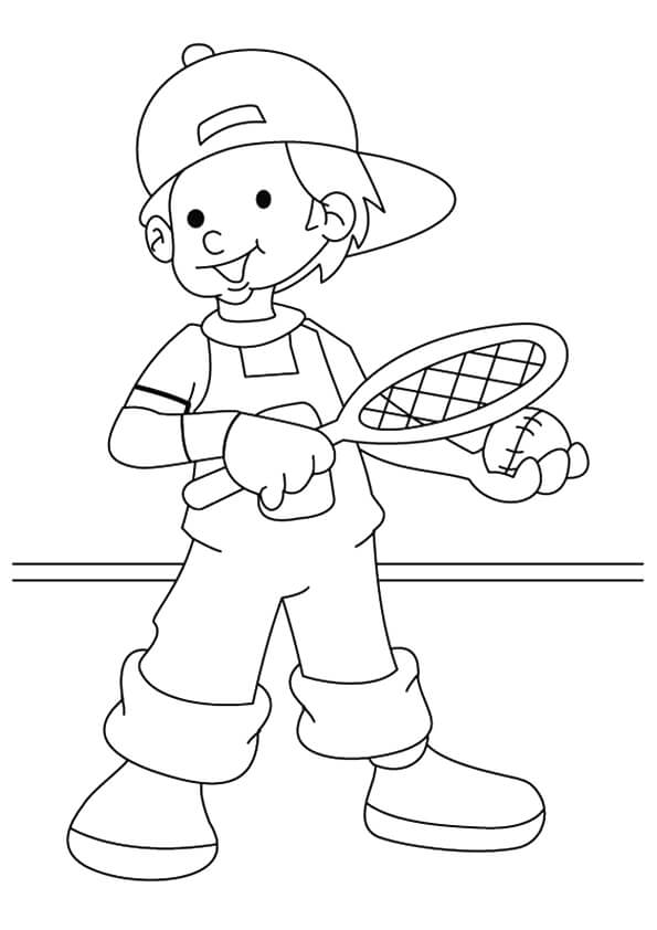 Anak Laki-laki Bermain Tenis