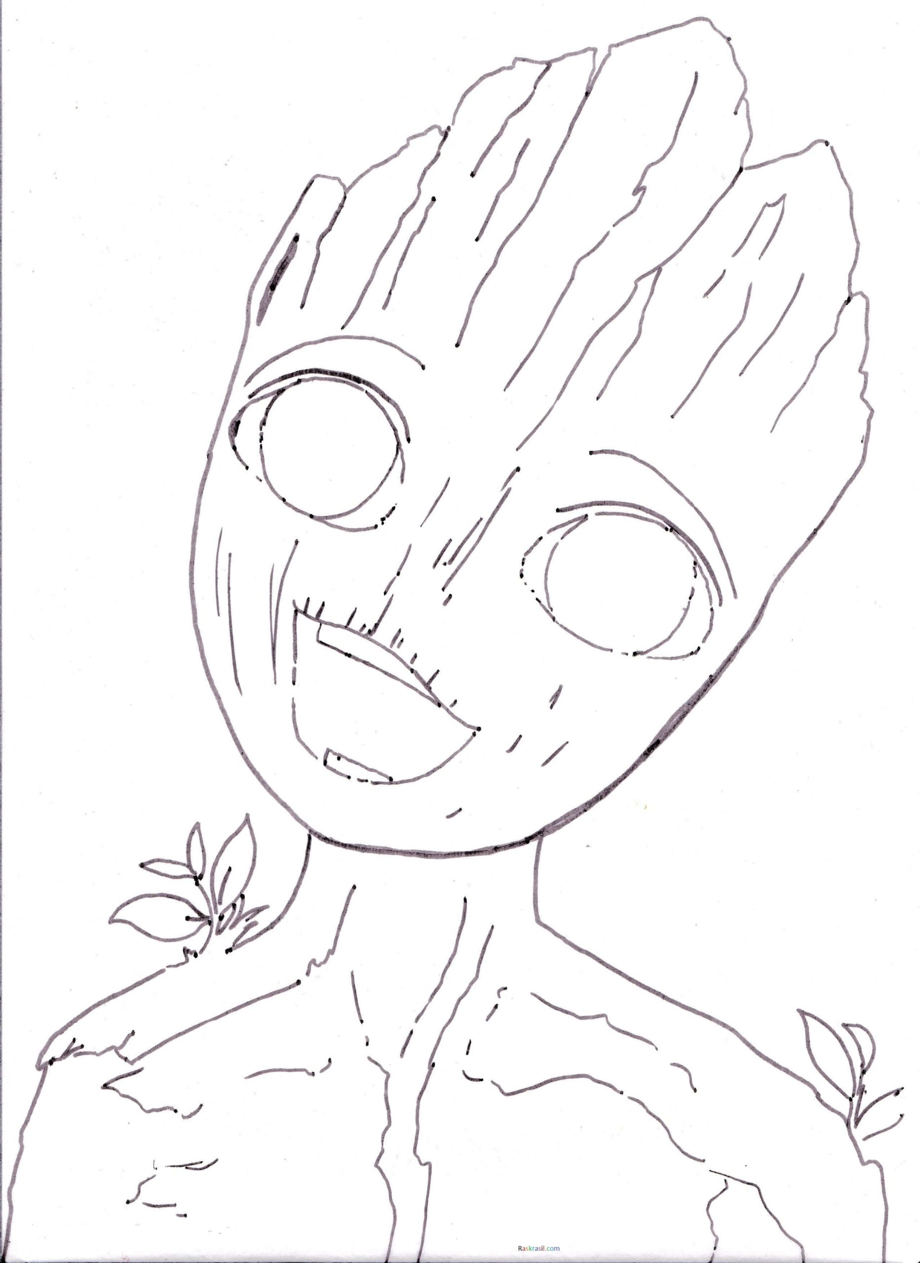 Menggambar Wajah Groot