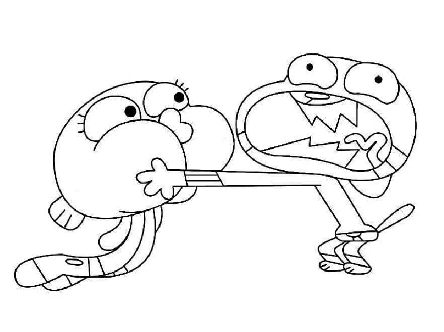 Gumball Memegang Darwin