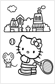 Hello Kitty bermain Tenis