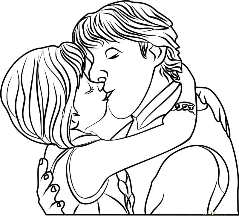Kristoff dan Anna Ciuman