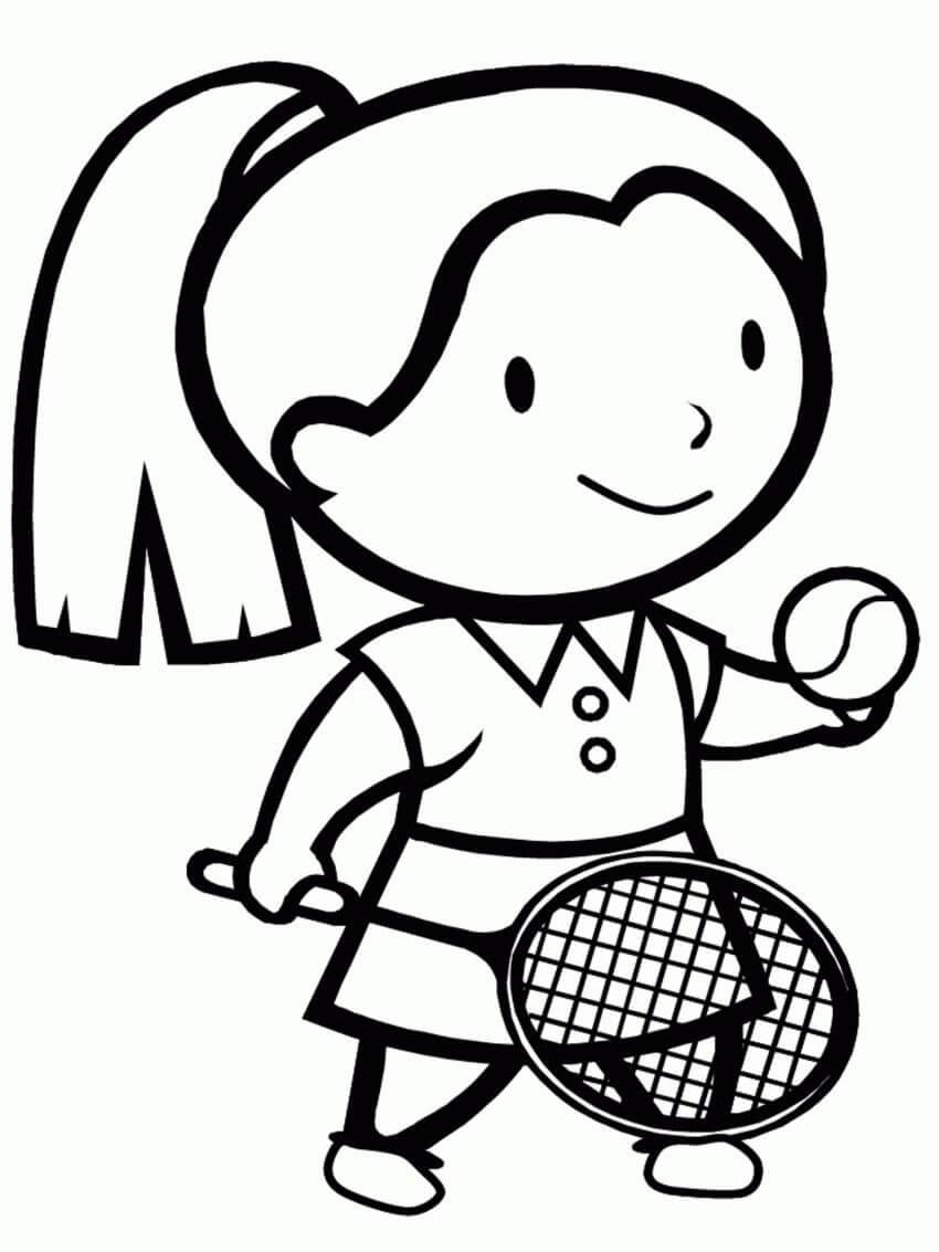 Gadis Kecil Bermain Tenis