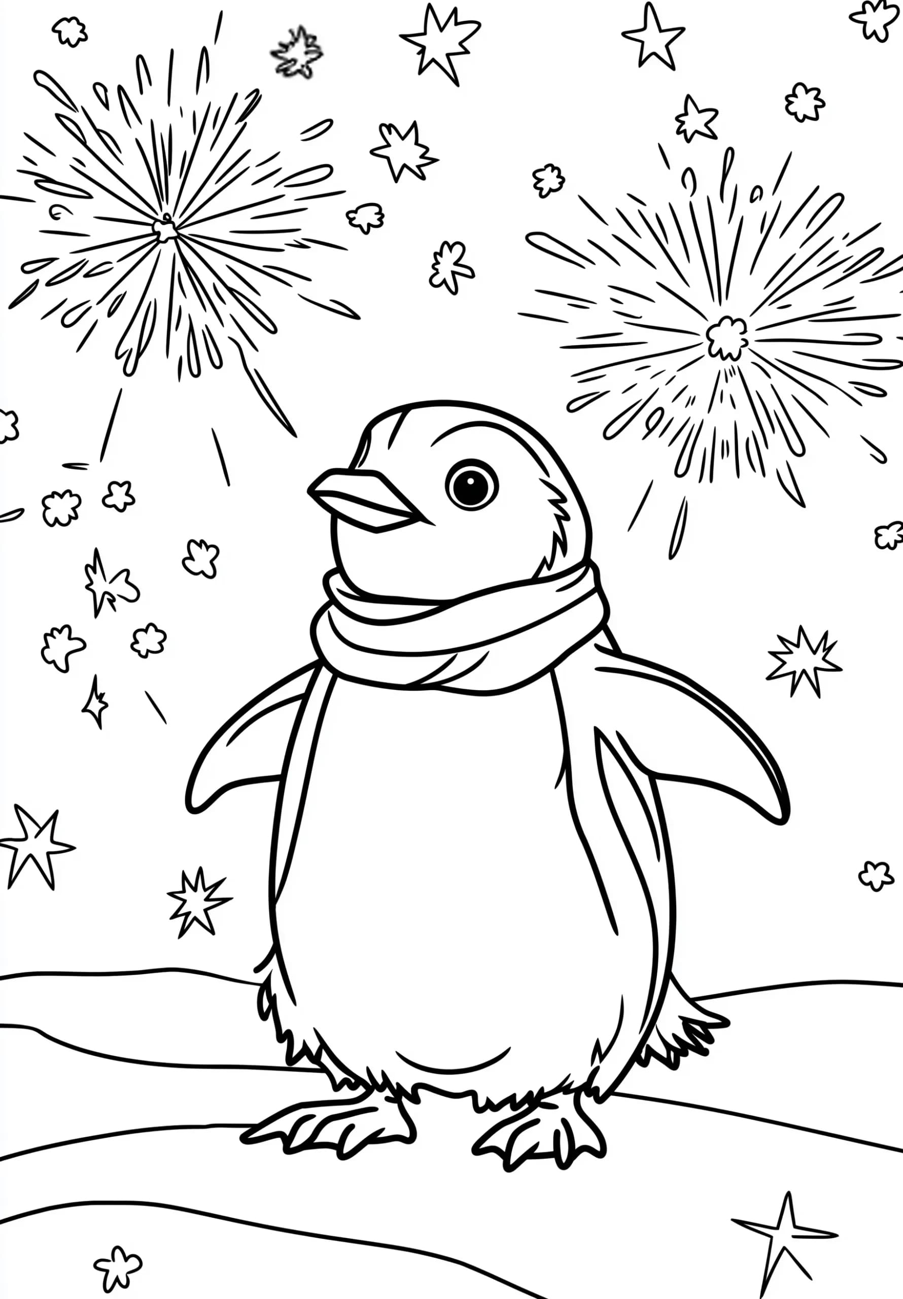 Penguin dan Kembang Api