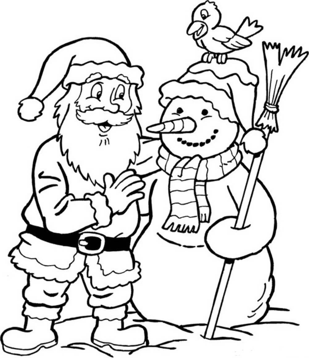 Santa Claus Dengan Manusia Salji