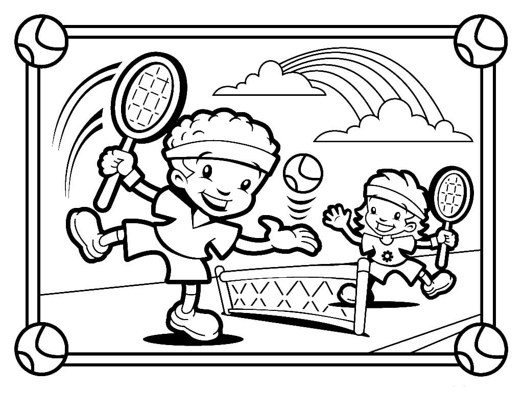 Dua anak Laki-laki Bermain Tenis