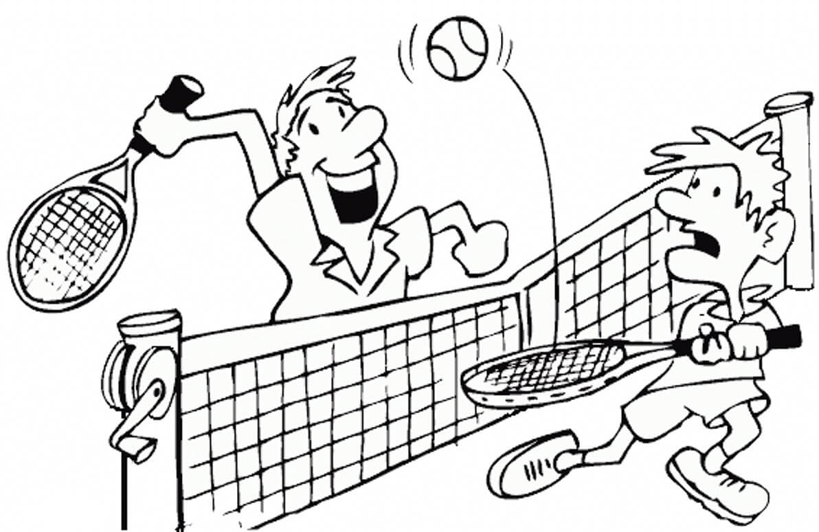 Dua Orang bermain Tenis