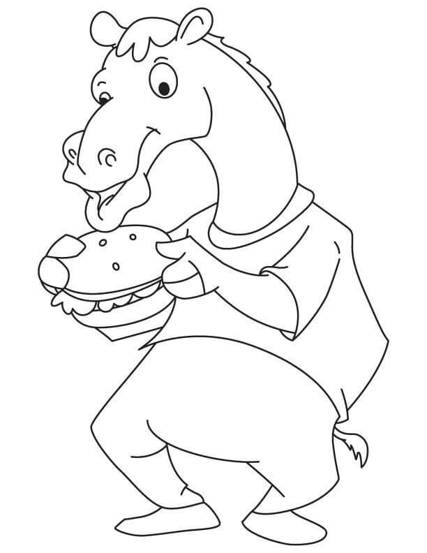 Unta makan Hamburger