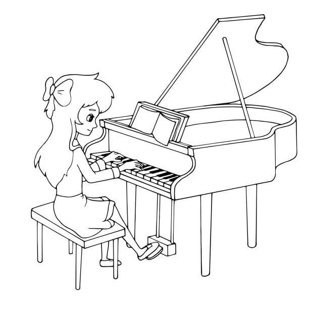 Gadis Cantik Bermain Piano