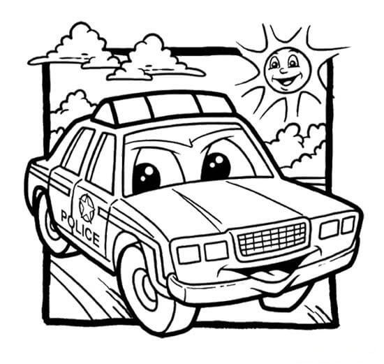 Kereta Polis Kartun Lucu