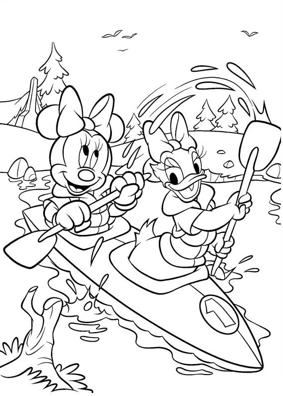 Minnie dan Daisy Mendayung