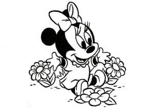 Minnie Mouse dan Bunga