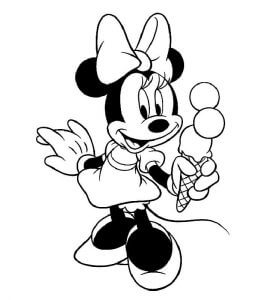 Minnie Mouse Memegang Es Krim
