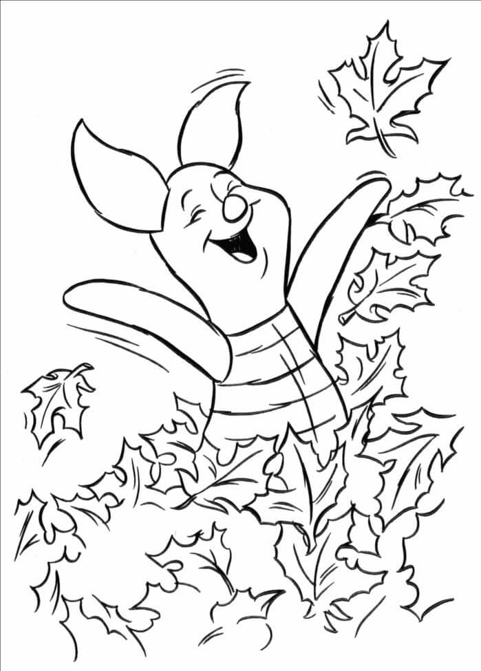 Piglet dengan Daun