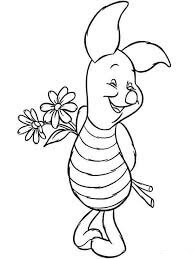 Piglet Pemalu Memegang Bunga