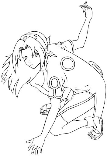 Sakura Memegang Shuriken