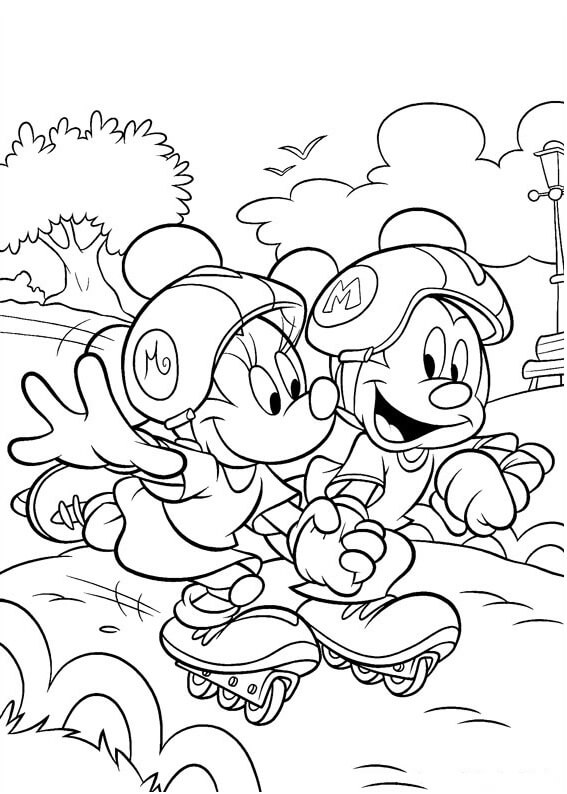 Sepatu Roda Minnie dan Mickey