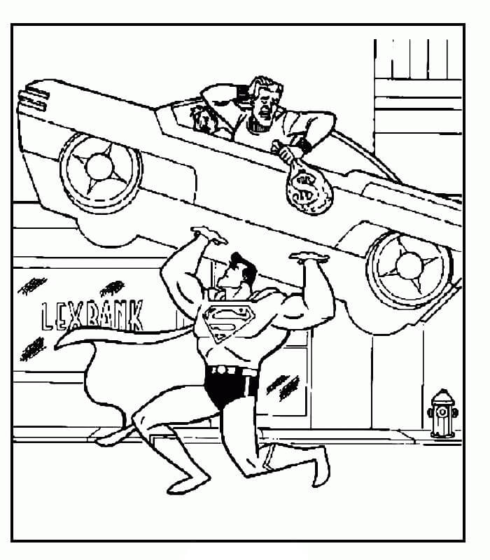 Superman Mengangkat Mobil dan Menangkap Perampok