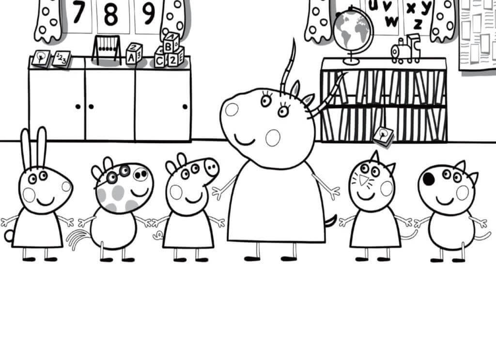 Babi Peppa di Kelas