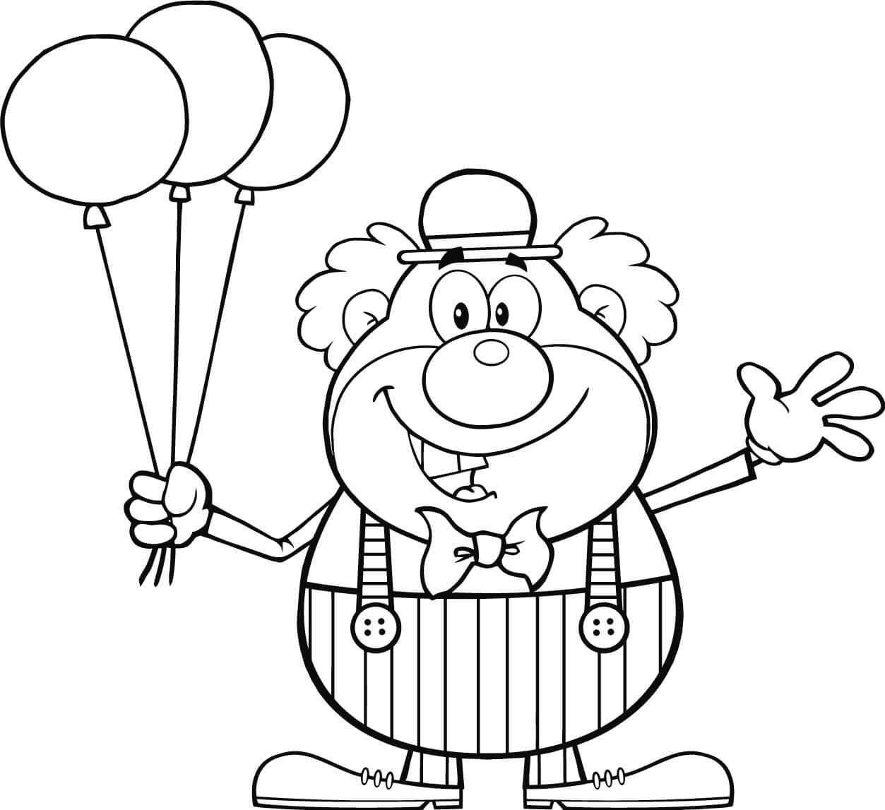 Badut Menyenangkan memegang Balon