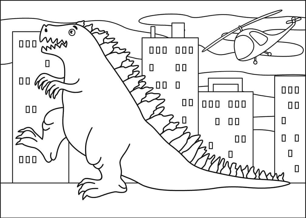 Menggambar Godzilla