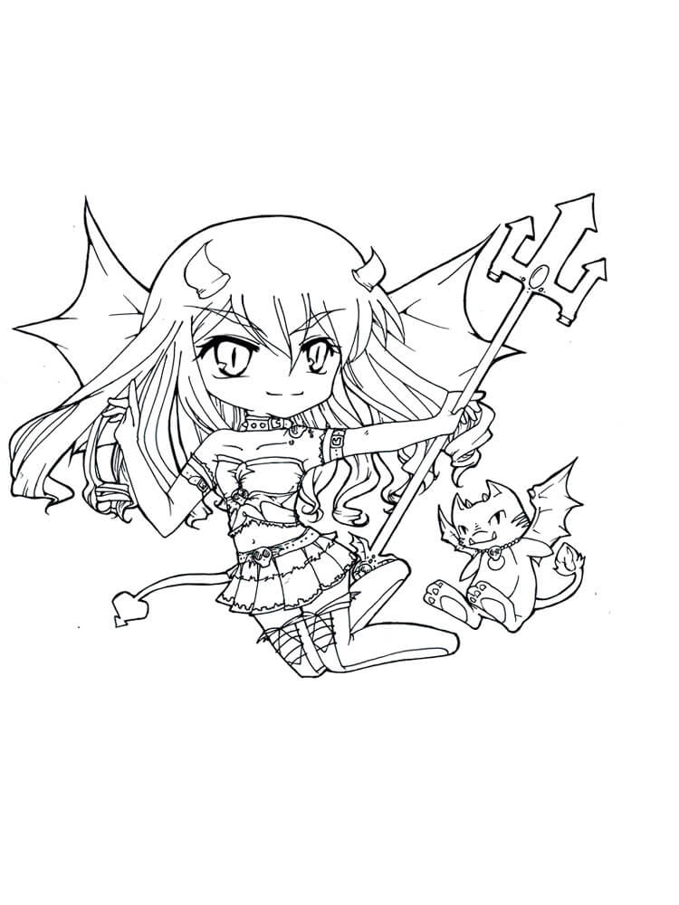 Anime Gadis Iblis dengan Kucing Iblis