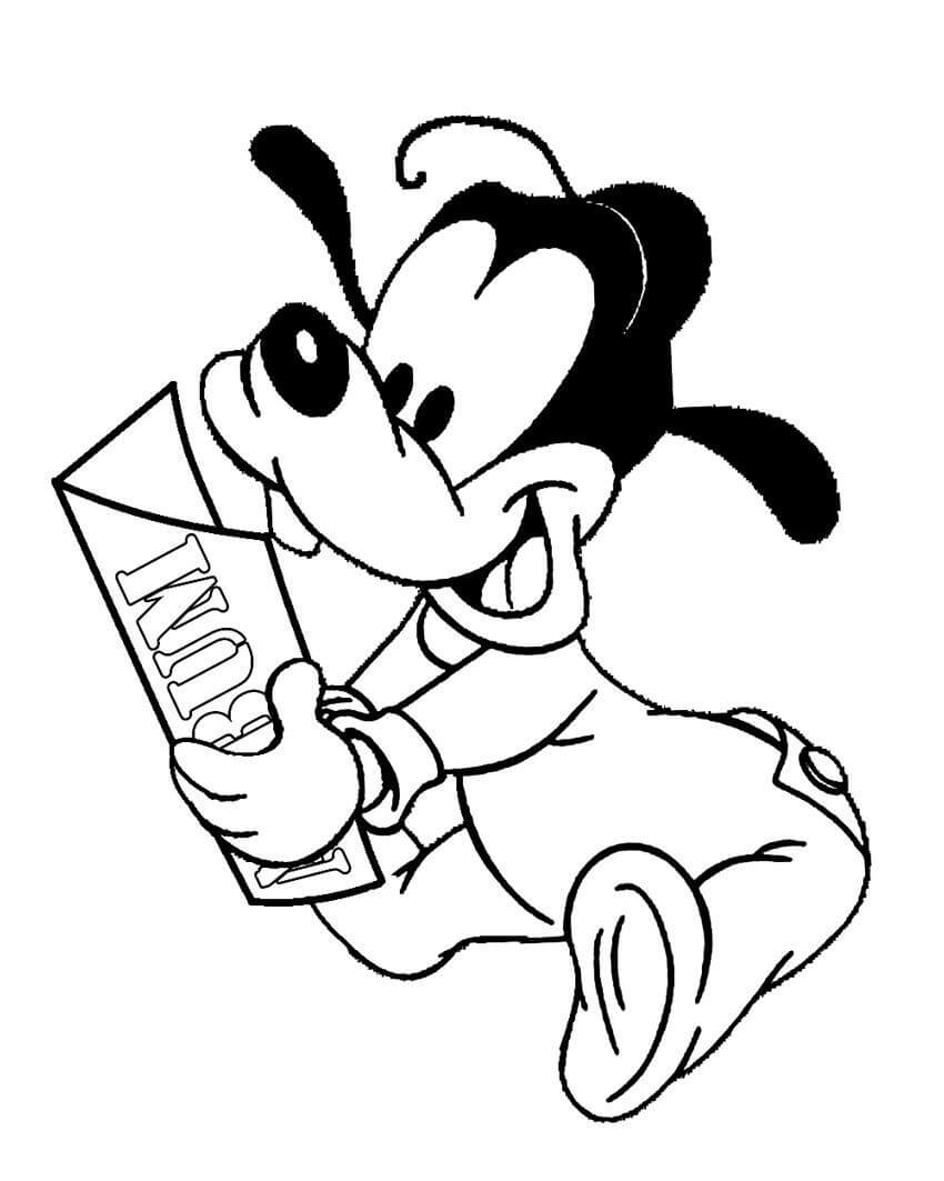 Bayi Goofy memegang Album