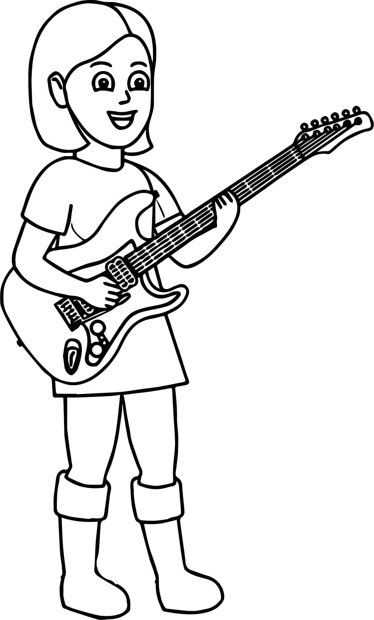 Gadis Kecil Memainkan Gitar