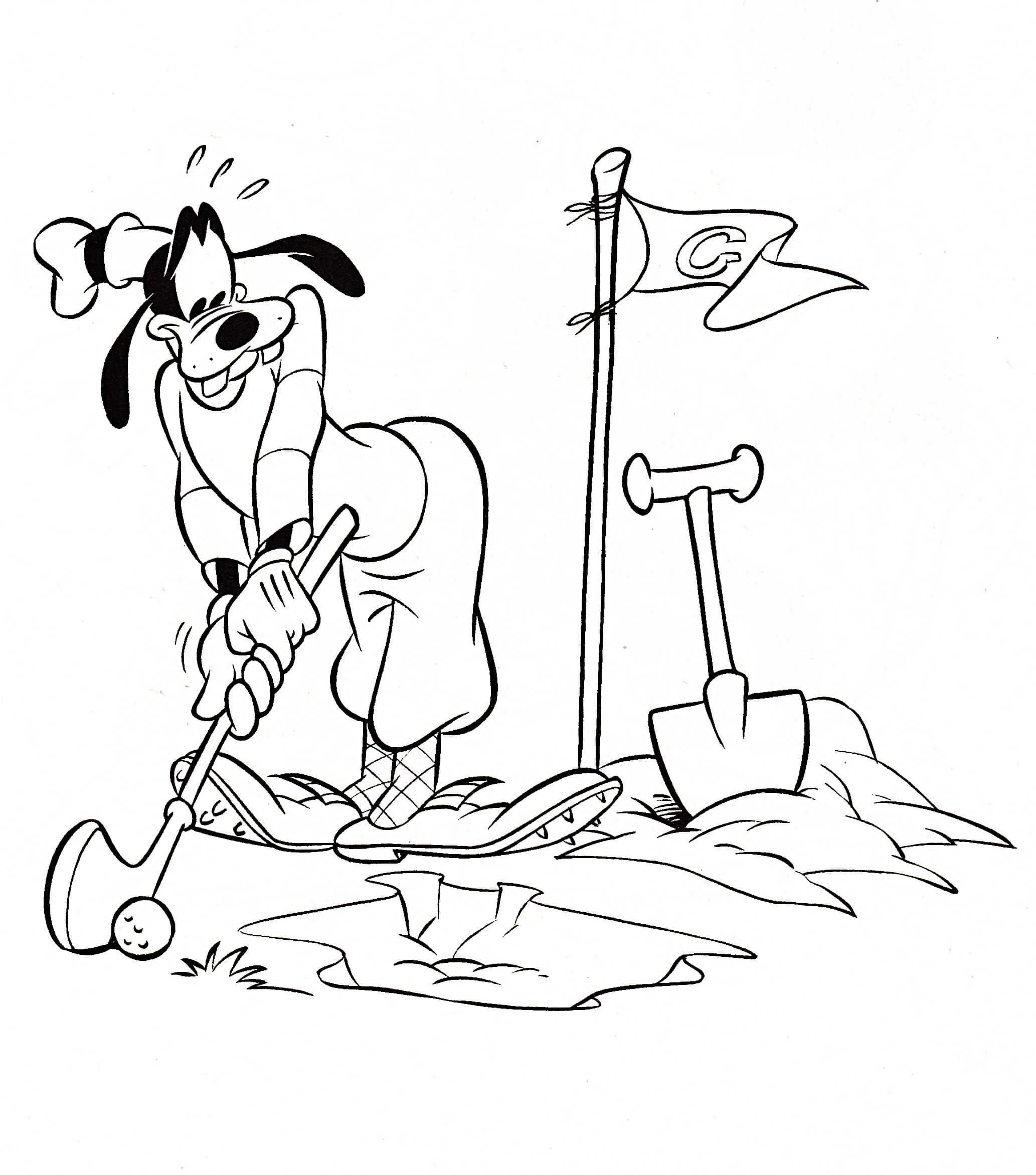 Goofy bermain Golf