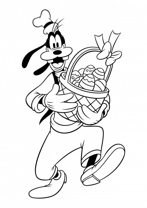 Goofy memegang Keranjang Telur Paskah