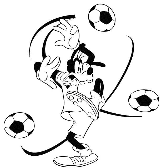 Lucu Goofy dengan Tiga Bola