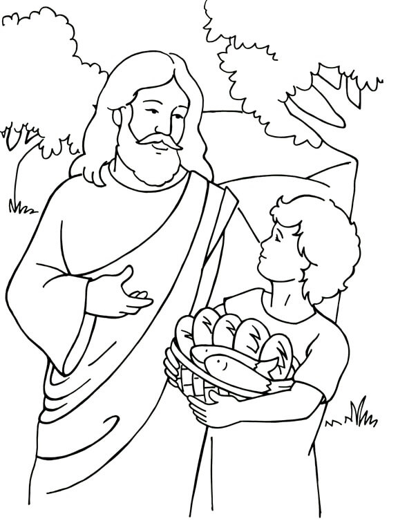 Yesus dan Anak Laki-laki Dengan Keranjang Roti