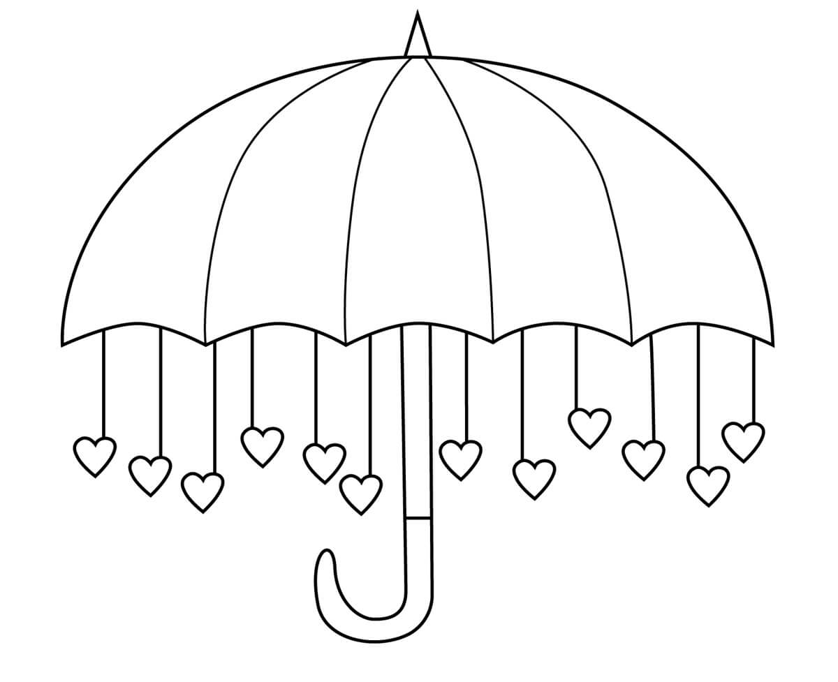 Зонтик рисунок для детей раскраска