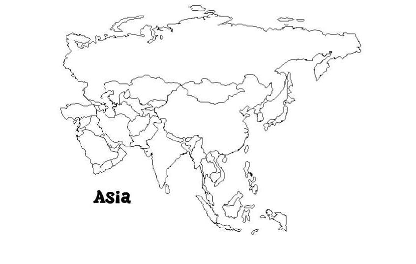 Gambar Peta Asia Kosong