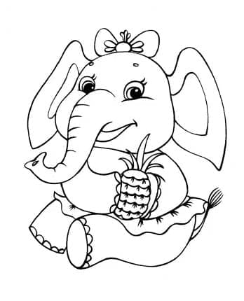 Gajah dengan Nanas